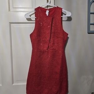 Red Halter Sheath Mini Dress for Cocktail
